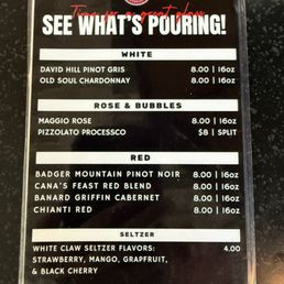 Wine menu Wine menu