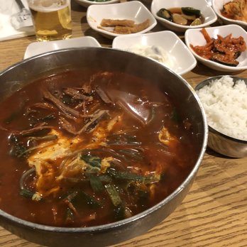 Jong Kak - Yukaejang (spice beef soup with glass noodles) - Korean Near Me - Baltimore, Maryland Jong Kak - Yukaejang (spice beef soup with glass noodles) - Korean Near Me - Baltimore, Maryland