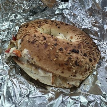 Quarry Coffee - Everything bagel with veggie cream cheese - Breakfast & Brunch Near Me - Oxford, Connecticut