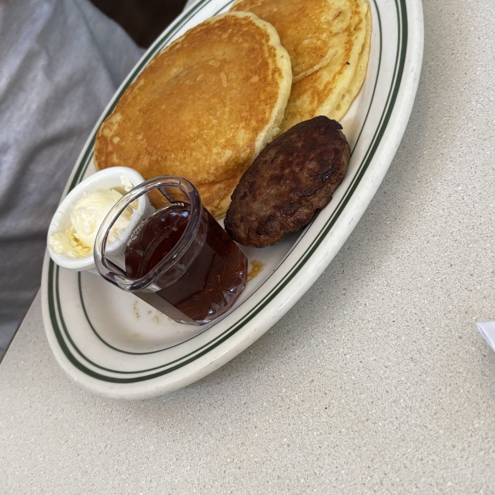 The Old Post Office Cafe - Kids pancakes with sausage patty also - Breakfast & Brunch Near Me - Carnelian Bay, California The Old Post Office Cafe - Kids pancakes with sausage patty also - Breakfast & Brunch Near Me - Carnelian Bay, California