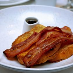 Peacock Alley - Brioche French Toast: Ayrshire streaky bacon and Canadian maple syrup.