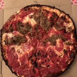 12" Pan pizza with 1/2 sausage