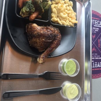 Poyoteca - 1/4 chicken with brussels sprouts & Mac & cheese - Peruvian Near Me - Baltimore, Maryland Poyoteca - 1/4 chicken with brussels sprouts & Mac & cheese - Peruvian Near Me - Baltimore, Maryland