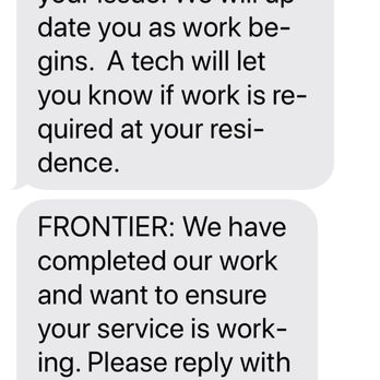 Frontier Internet - Ummm, NO this was not complete, no one has even shown up yet. - Telecommunications Near Me Frontier Internet - Ummm, NO this was not complete, no one has even shown up yet. - Telecommunications Near Me