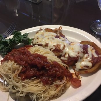 Eddie's Restaurant - Eggplant Parmigiana dinner?!? 4 pieces of eggplant and some angel hair pasta for $15 - Bars Near Me - Ticonderoga, New York