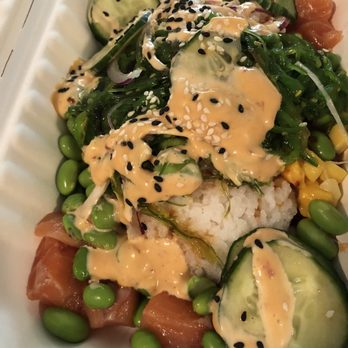 Fjord Fish Market - $13.99 FRESH poke bowl with raw salmon - Seafood Markets Near Me - Larchmont, New York