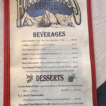 Hatcher Pass Lodge - Beverages and Desserts Menu - Vacation Rentals Near Me - Palmer, Alaska
