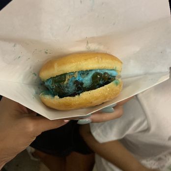 Afters Ice Cream - Cookie Monster with gummy bear topping - Desserts Near Me - Pasadena, California Afters Ice Cream - Cookie Monster with gummy bear topping - Desserts Near Me - Pasadena, California