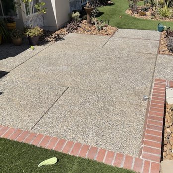Advanced Concrete Exteriors - Old pebbled concrete patio - Masonry/Concrete Near Me