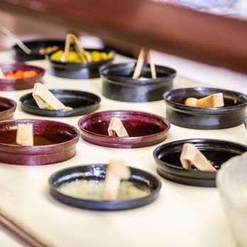 Milanos Pizza - a variety of small bowls of food - Italian Near Me - Heath, Texas Milanos Pizza - a variety of small bowls of food - Italian Near Me - Heath, Texas