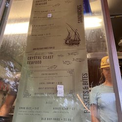 Crystal Coast Seafood - Menu on a Sunday at Lowtide
