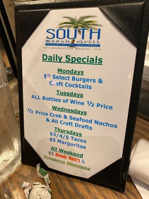 Menu photo 6 South Beach Grill Wrightsville Beach, NC Menu photo 6 South Beach Grill Wrightsville Beach, NC