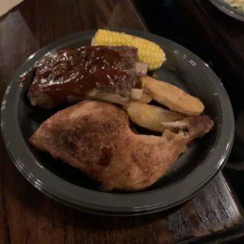 Three Broomsticks - Chicken and Ribs Platter with corn cob and potatoes - British Near Me - Orlando, Florida Three Broomsticks - Chicken and Ribs Platter with corn cob and potatoes - British Near Me - Orlando, Florida