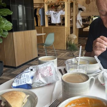 Cooper's Coffee + Eatery - Glass dishes, no paper and plastic!! Tomato soup was yummy! - Cafes Near Me - Nelson, Missouri