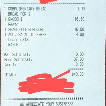 Veneto Italian Restaurant - Receipt - Italian Near Me - Silverdale, Washington Veneto Italian Restaurant - Receipt - Italian Near Me - Silverdale, Washington