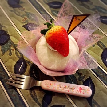 85°C Bakery Cafe-Irvine - Strawberry Mochi. The Mochi part is like a daifuku, with red bean paste inside. - Coffee & Tea Near Me - Irvine, California 85°C Bakery Cafe-Irvine - Strawberry Mochi. The Mochi part is like a daifuku, with red bean paste inside. - Coffee & Tea Near Me - Irvine, California
