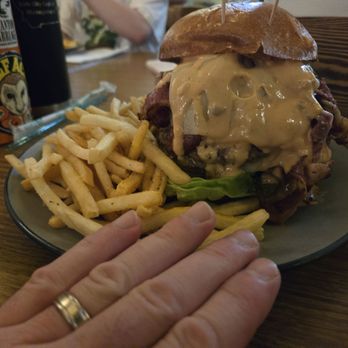 Ghost Town Grill - Amazing pastrami burger! (Hand for size) - American Near Me - Buena Park, California Ghost Town Grill - Amazing pastrami burger! (Hand for size) - American Near Me - Buena Park, California