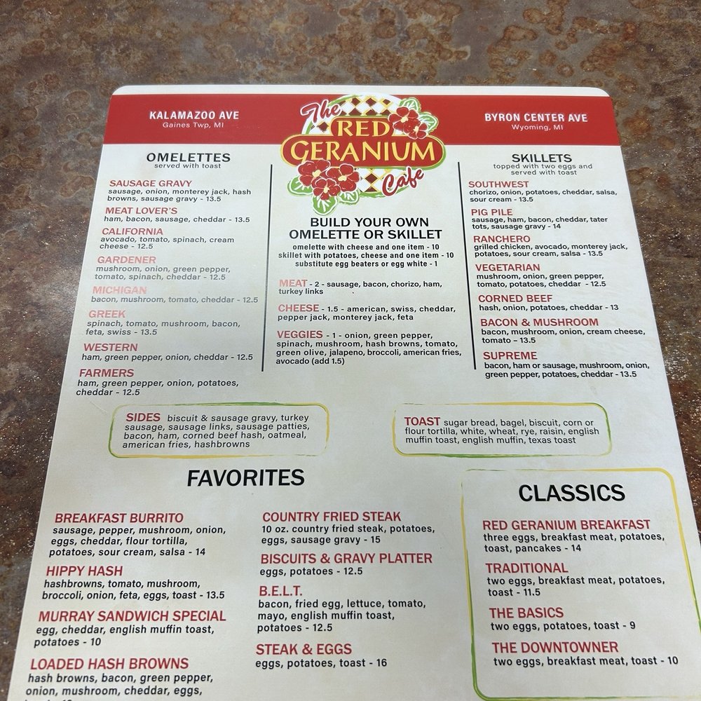 Red Geranium Cafe - Menu - June 2025 - Cafes Near Me - Wyoming, Michigan Red Geranium Cafe - Menu - June 2025 - Cafes Near Me - Wyoming, Michigan