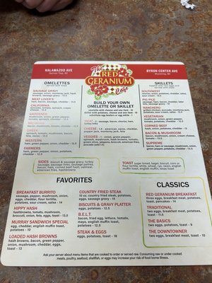 Menu photo 1 Red Geranium Cafe Wyoming, MI