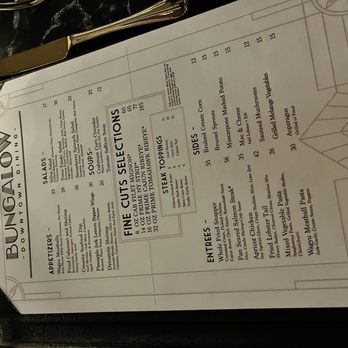 Bungalow Downtown Dining - Menu - Steakhouses Near Me - Houston, Texas Bungalow Downtown Dining - Menu - Steakhouses Near Me - Houston, Texas
