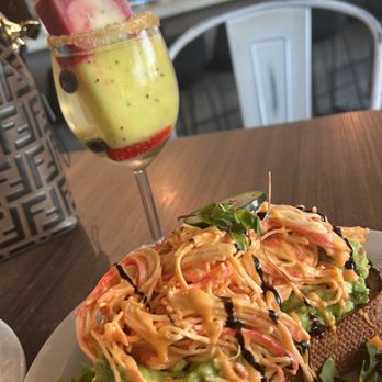 Bistro Cafe - Spicy Crab topped Avocado Toast - Breakfast & Brunch Near Me - Miami, Florida Bistro Cafe - Spicy Crab topped Avocado Toast - Breakfast & Brunch Near Me - Miami, Florida