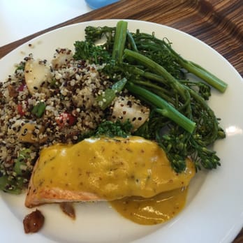 Nebu - Trying honey mustard sauce on my salmon - New American Near Me - Oklahoma City, Oklahoma