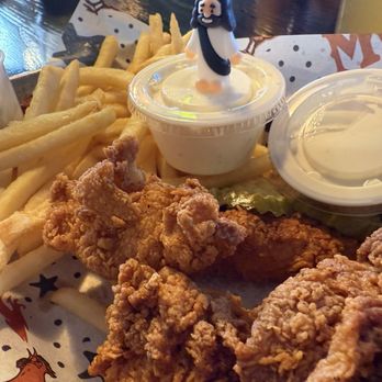 Tumble 22 - 3 piece chicken tenders (heat level: Mo' Hot!) with fries. - Sandwiches Near Me - San Marcos, Texas