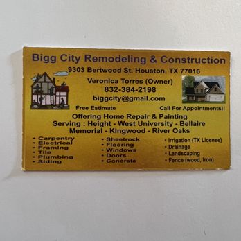 Bigg City Remodel - Give us a call for your Home Remodel needs or repairs - Painters Near Me - Houston, Texas Bigg City Remodel - Give us a call for your Home Remodel needs or repairs - Painters Near Me - Houston, Texas