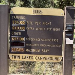 Twin Lakes Campground - September 9, 2026 - How much does it cost?