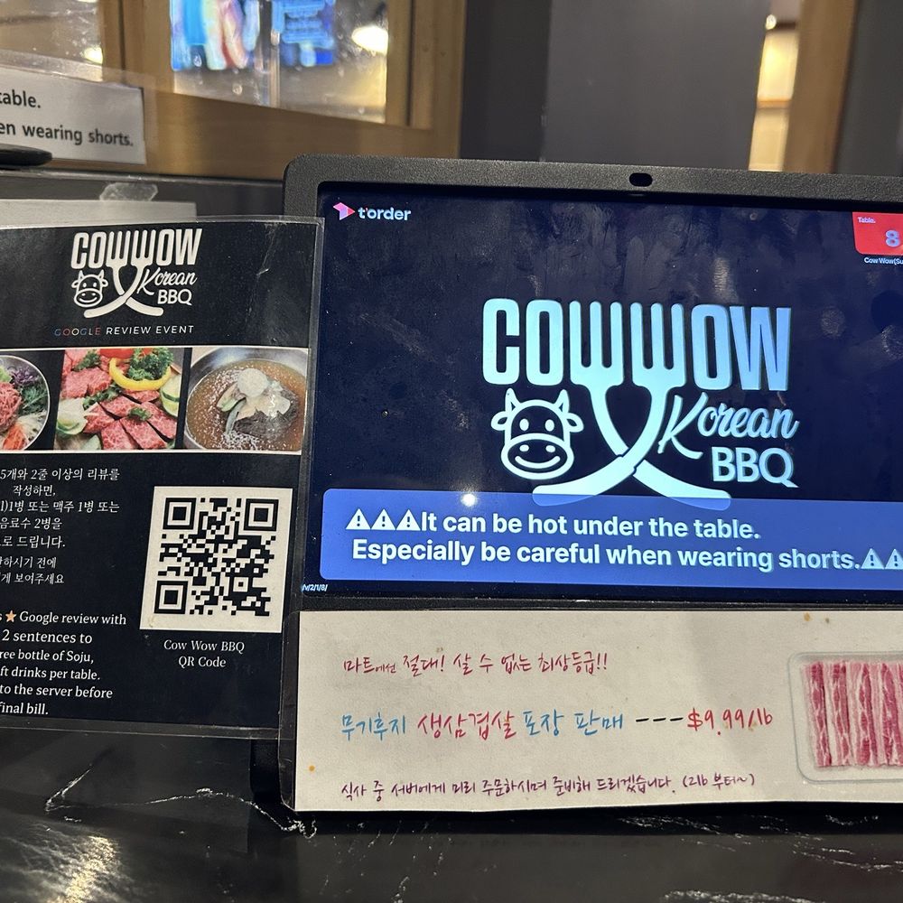 Cow Wow Korean BBQ - Order with iPad, leave a Google 5 star review and free bottle of Soju, beer or two soft drinks per table. - Korean Near Me - Suwanee, Georgia Cow Wow Korean BBQ - Order with iPad, leave a Google 5 star review and free bottle of Soju, beer or two soft drinks per table. - Korean Near Me - Suwanee, Georgia
