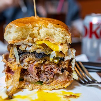 310 Eatery - The 405 Traffic Jam w/ Egg cross-section ($16 + $2/egg) - Burgers Near Me - Albany, California