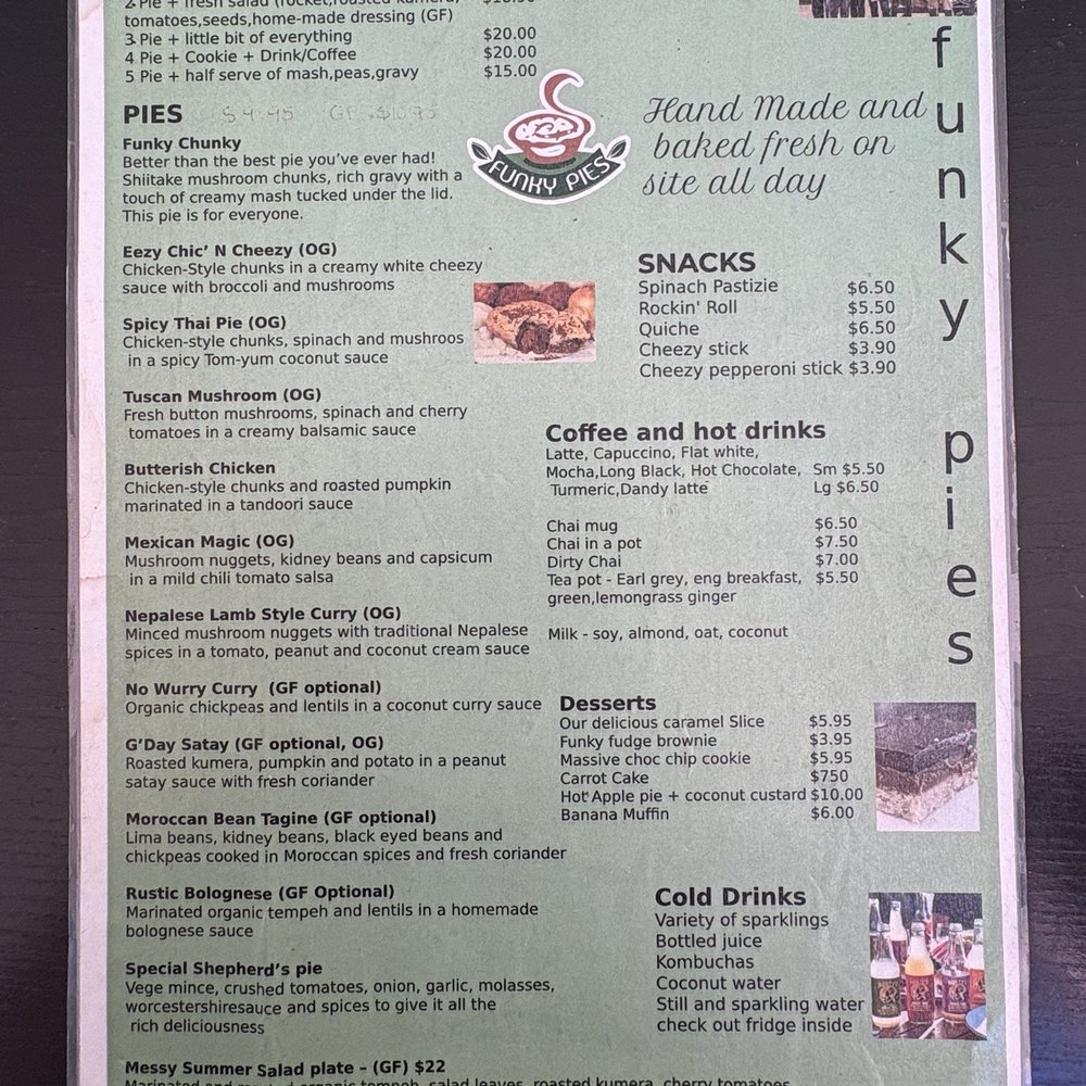 Funky Pies - Menu - Coffee & Tea Near Me - Bondi Beach, NSW Funky Pies - Menu - Coffee & Tea Near Me - Bondi Beach, NSW