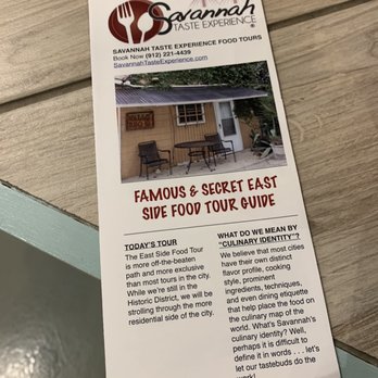 Savannah Taste Experience - Brochure/ coupons - Food Tours Near Me - Savannah, Georgia Savannah Taste Experience - Brochure/ coupons - Food Tours Near Me - Savannah, Georgia