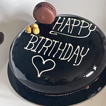 Delice Macarons - A Delicious chocolate mousse birthday cake. - Macarons Near Me - New York, New York