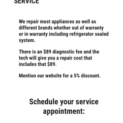 Class Appliance  - 5:30PM 02-21-19 AFTER THEY DECIDED NOT TO HONOR WHAT THEY WERE ADVERTISING  AND CHANGED WEBSITE! AND I AM STILL WAITING FOR A RETURN CALL.