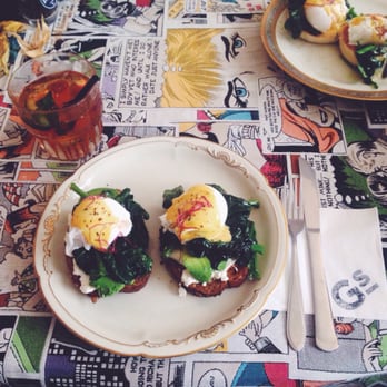 Gs - Amazingly good "Healthy Benedict" along with a refreshing Pimms - Breakfast & Brunch Near Me - Amsterdam, New Hampshire Gs - Amazingly good "Healthy Benedict" along with a refreshing Pimms - Breakfast & Brunch Near Me - Amsterdam, New Hampshire