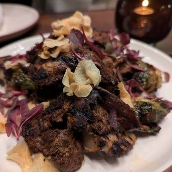 Vaquera - Lion's mane mushrooms with brussel sprouts and potatos - Cocktail Bars Near Me - San Juan Capistrano, California Vaquera - Lion's mane mushrooms with brussel sprouts and potatos - Cocktail Bars Near Me - San Juan Capistrano, California