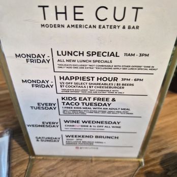 The Cut - Special menu - Cocktail Bars Near Me - Rancho Cucamonga, California