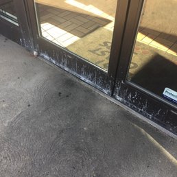 water damage on the floor and glass doors water damage on the floor and glass doors