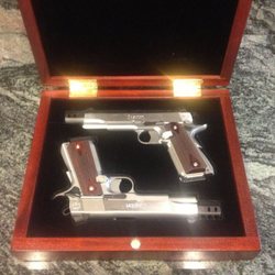 Kane's Gun Shop - Custom Matched Set of Caspian 1911A1 Pistols. Go Navy!