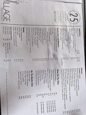 Menu photo 8 Village Restaurant Litchfield, CT Menu photo 8 Village Restaurant Litchfield, CT