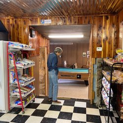 Lone Rock Store & Cafe - Groceries for sale and passage to lower section.