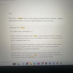 Last email from 1 solar before they stopped responding to us. Last email from 1 solar before they stopped responding to us.