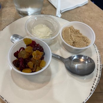 Our Breakfast Place - Sides for the berry oatmeal I ordered on the healthier options portion of the menu. They did bring butter on side so I could share. - Breakfast & Brunch Near Me - Waco, Texas Our Breakfast Place - Sides for the berry oatmeal I ordered on the healthier options portion of the menu. They did bring butter on side so I could share. - Breakfast & Brunch Near Me - Waco, Texas