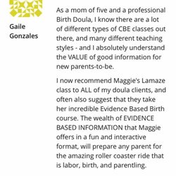 Belly Laughs Doula & Birth Services - A review received from a local birth professional! Original post was here: https://doulamatch.net/profile/974