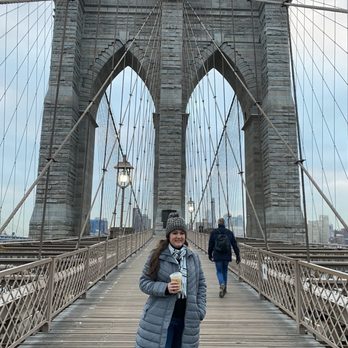 Brooklyn Bridge - Enjoying a cold brew coffee on a frigid January morning on the Brooklyn Bridge haha - Landmarks & Historical Buildings Near Me - Brooklyn, New York