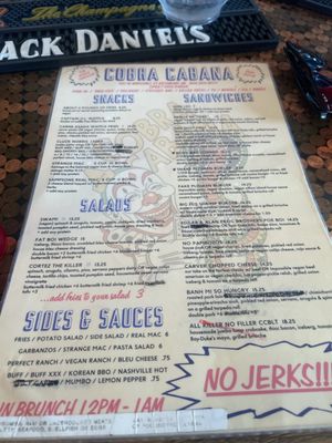 Menu photo 3 Cobra Cabana Richmond, VA