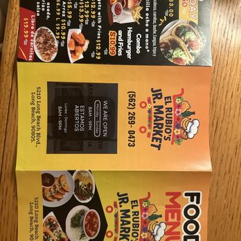 El Rubio's Jr Market - Menu November '25 - Mexican Near Me - Long Beach, California