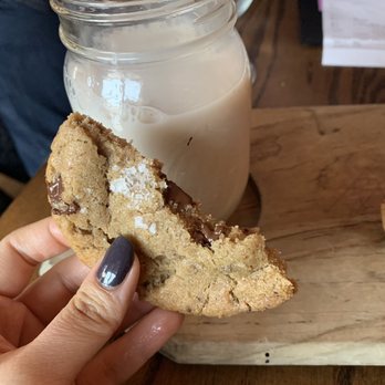 Avalon Cafe And Kitchen - Ann Arbor - Chocolate Chip Sea Salt Cookies with Almond Milk - Cafes Near Me - Ann Arbor, Michigan