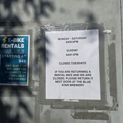 Blue Star Bike Shop - Displaying false hours of operation. No one was here during this time